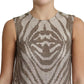 Dolce & Gabbana Brown Silver Crystal Zebra Pattern Sleeveless Dress