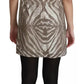 Dolce & Gabbana Brown Silver Crystal Zebra Pattern Sleeveless Dress