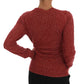 Dolce & Gabbana Red Wool Top Cardigan Sweater