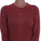 Dolce & Gabbana Red Wool Top Cardigan Sweater