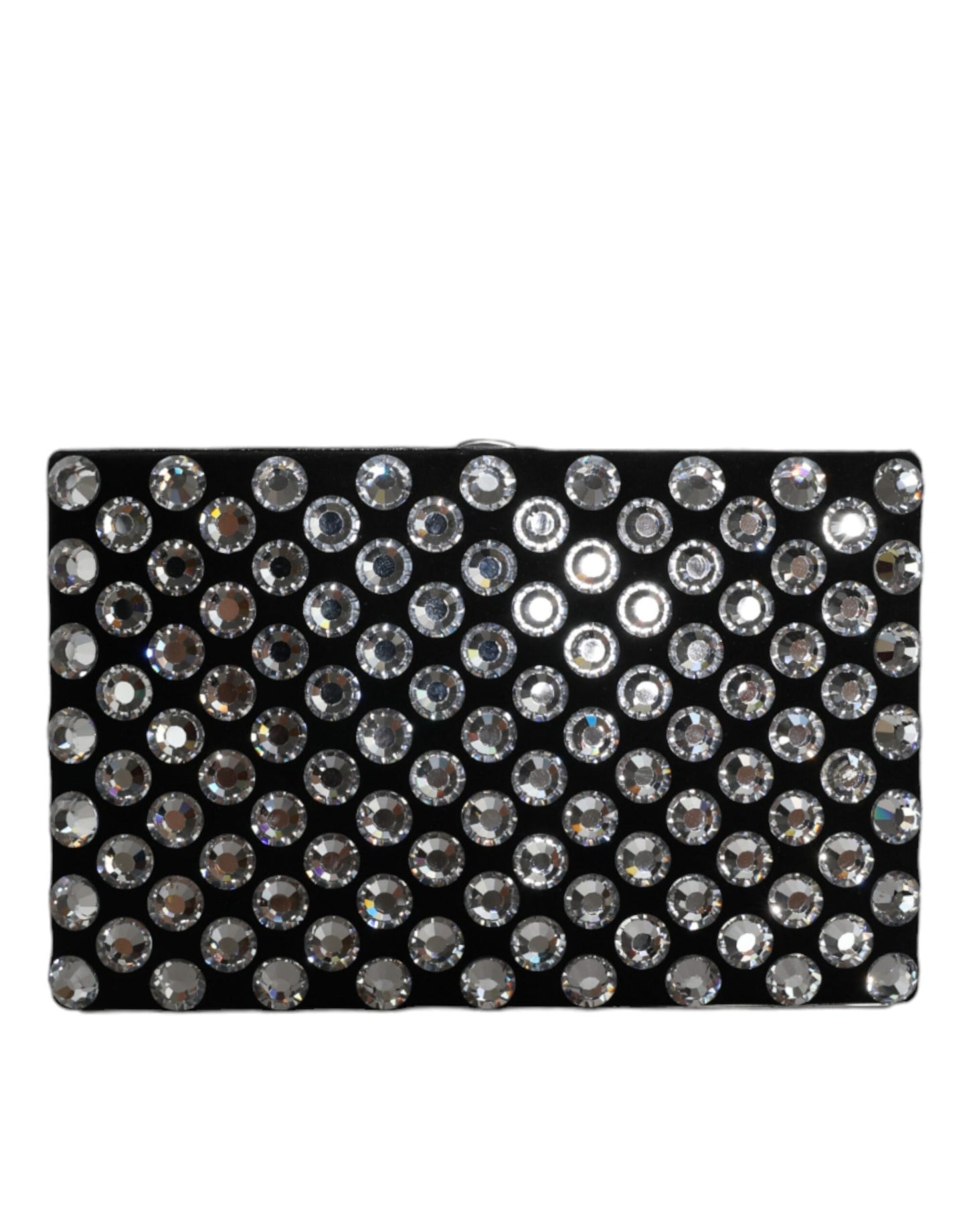 Dolce & Gabbana Black Velvet Crystal Clutch Bag