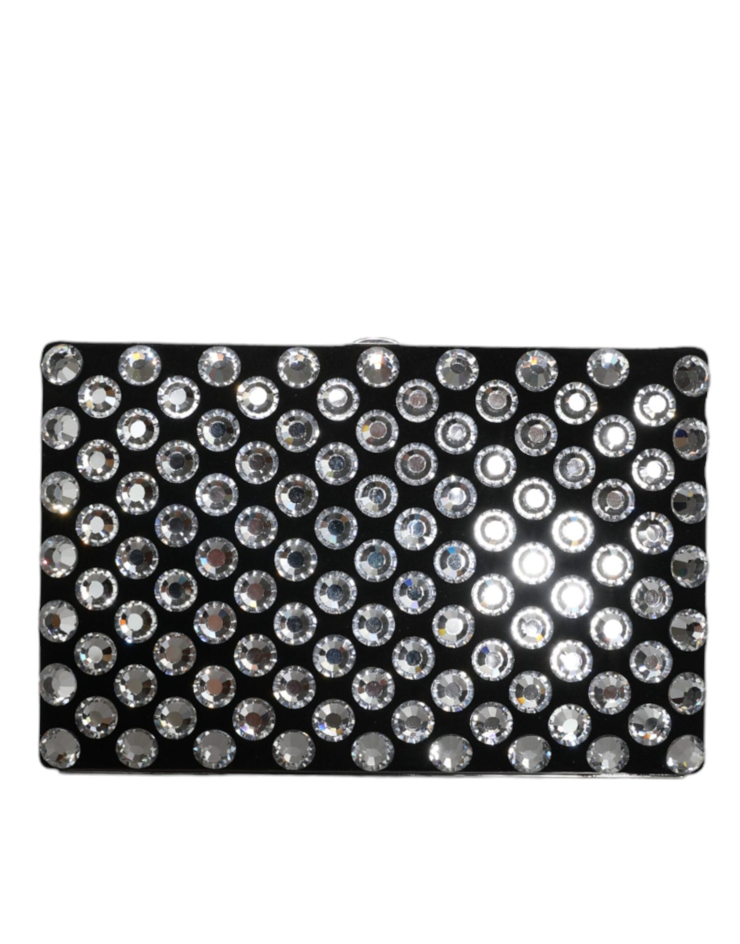 Dolce & Gabbana Black Velvet Crystal Clutch Bag