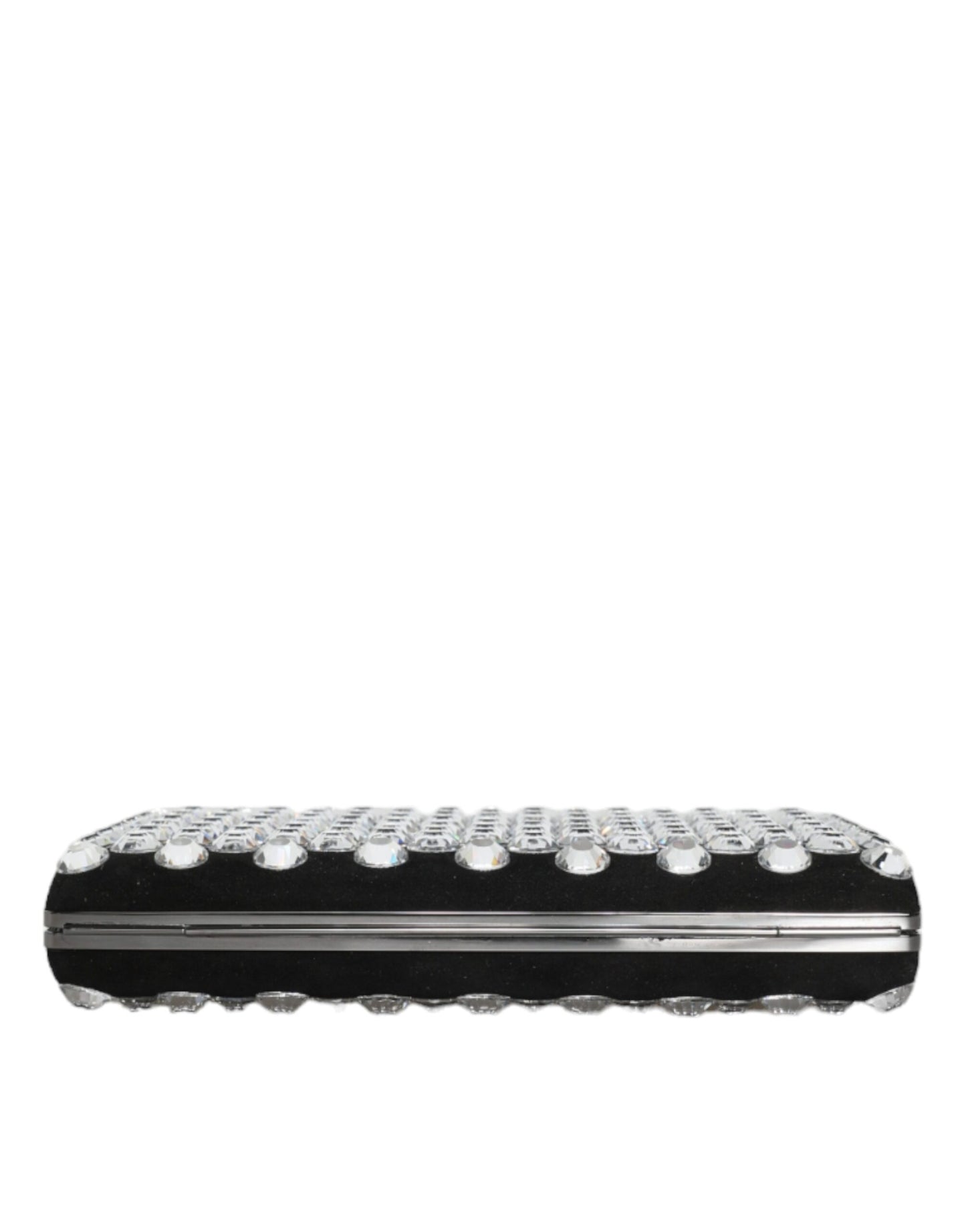 Dolce & Gabbana Black Velvet Crystal Clutch Bag