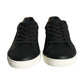 Dolce & Gabbana Black Leather Portofino Low Top Sneakers Shoes