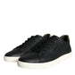 Dolce & Gabbana Black Leather Portofino Low Top Sneakers Shoes