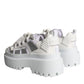 Dolce & Gabbana White Silver Chunky Platform Sneakers Shoes