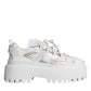 Dolce & Gabbana White Silver Chunky Platform Sneakers Shoes