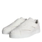 Dolce & Gabbana White Leather Slip On Low Top Sneakers Shoes