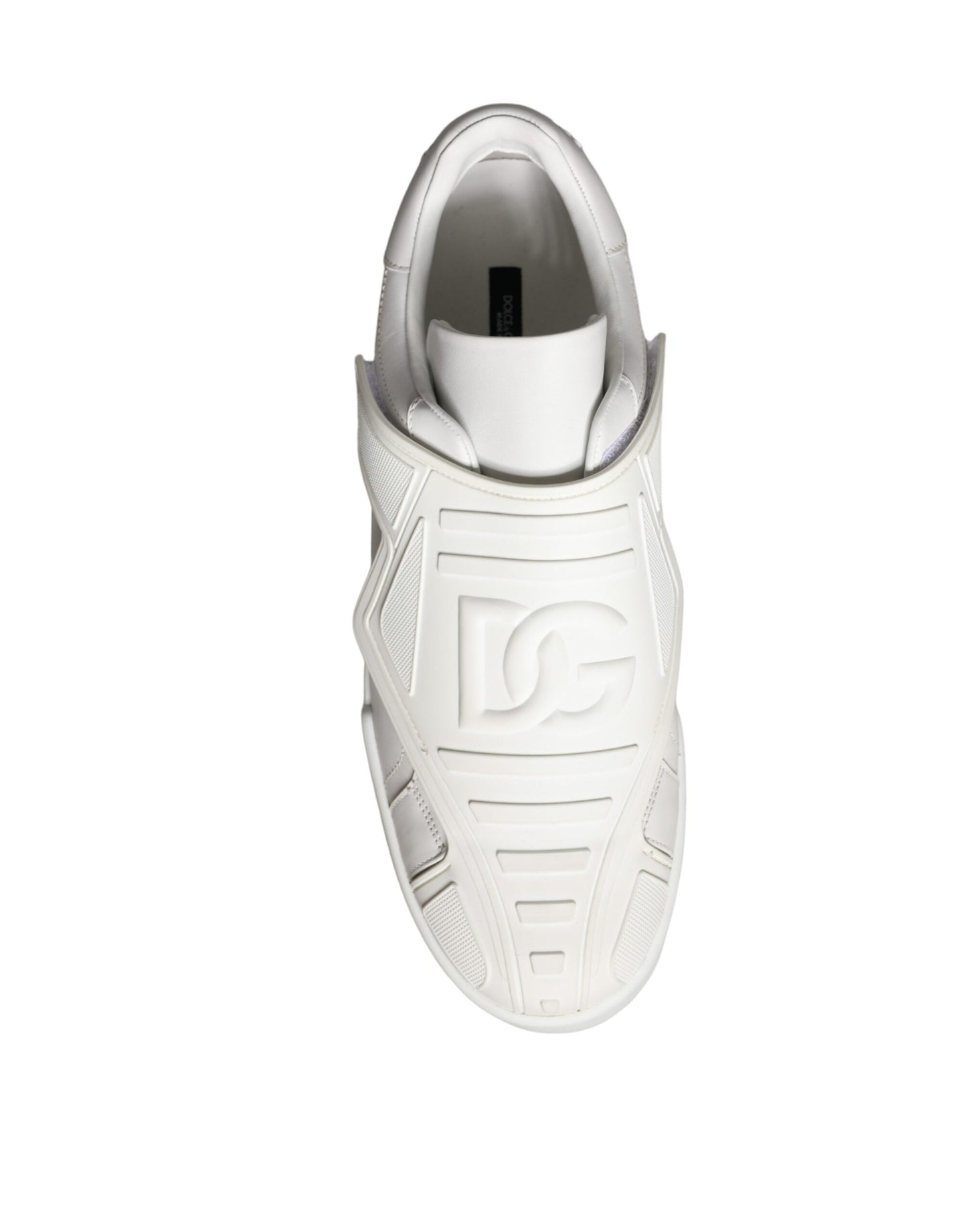 Dolce & Gabbana White Leather Slip On Low Top Sneakers Shoes