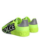 Dolce & Gabbana Neon Green Logo Tape Low Top Sneakers Shoes