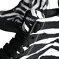 Dolce & Gabbana Black White Zebra High Top Men Sneaker Shoes