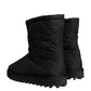 Dolce & Gabbana Black Nylon Padded Mid Calf Men Boots Shoes