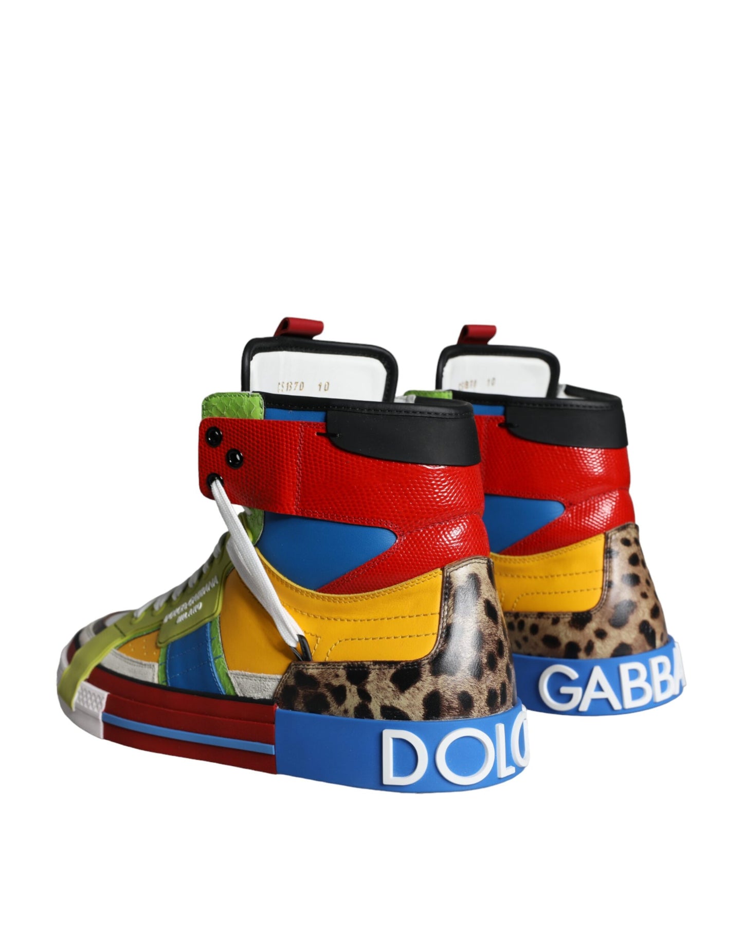 Dolce & Gabbana Multicolor Leather High Top Sneakers Shoes