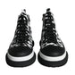 Dolce & Gabbana Black White Leopard High Top Sneaker Shoes