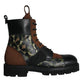 Dolce & Gabbana Brown Suede Camouflage Leather Combat Boots Shoes