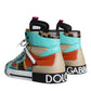 Dolce & Gabbana Multicolor Leather High Top Sneakers Shoes