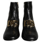 Dolce & Gabbana Black Lambskin Leather Men Ankle Boots Shoes