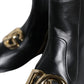 Dolce & Gabbana Black Lambskin Leather Men Ankle Boots Shoes