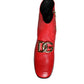 Dolce & Gabbana Red Lambskin Leather Men Ankle Boots Shoes