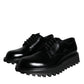 Dolce & Gabbana Black Calf Leather Derby Formal Dress Shoes