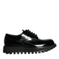 Dolce & Gabbana Black Calf Leather Derby Formal Dress Shoes