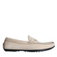 Dolce & Gabbana Beige Leather Slip Mocassin Loafers Men Shoes