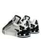 Dolce & Gabbana White Black Leather Crown Milano Sneakers Shoes