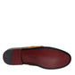 Dolce & Gabbana Brown Velvet Leather Logo Mocassin Slip On Shoes