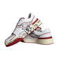 Dolce & Gabbana Red White Printed Leather Low Top Men Sneakers Shoes