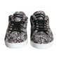 Dolce & Gabbana Black White Wool Low Top Men Sneakers Shoes