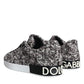 Dolce & Gabbana Black White Wool Low Top Men Sneakers Shoes