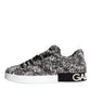 Dolce & Gabbana Black White Wool Low Top Men Sneakers Shoes