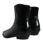 Dolce & Gabbana Black Leather Ankle Boots Booties Shoes