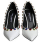 Dolce & Gabbana White Crystal Leather High Heels Pumps Shoes