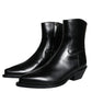 Dolce & Gabbana Black Leather Ankle Boots Booties Shoes