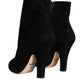 Dolce & Gabbana Black Suede Leather Mid Calf Boots Shoes