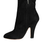 Dolce & Gabbana Black Suede Leather Mid Calf Boots Shoes