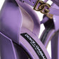 Dolce & Gabbana Purple Leather Platform Ankle Strap Sandals Shoes