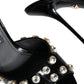 Dolce & Gabbana Black Crystal Heels Keira Sandals Shoes