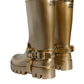 Dolce & Gabbana Metallic Gold Rubber PVC Rain Boots Shoes