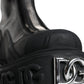 Dolce & Gabbana Black Leather Rubber Logo Ankle Boots Shoes