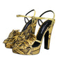 Dolce & Gabbana Yellow Exotic Leather Ankle Strap Heels Sandals Shoes