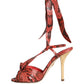 Dolce & Gabbana Coral Exotic Leather Heels Sandals Shoes