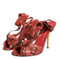 Dolce & Gabbana Coral Exotic Leather Heels Sandals Shoes