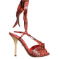 Dolce & Gabbana Coral Exotic Leather Heels Sandals Shoes