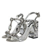 Dolce & Gabbana Silver Crystals High Heels Sandals Shoes