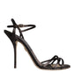 Dolce & Gabbana Brown Ankle Strap Stiletto High Heels Sandals Shoes