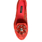 Dolce & Gabbana Coral Lace Crystal Ballet Flats Loafers Shoes