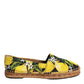 Dolce & Gabbana Multicolor Lemon Slip On Espadrilles Shoes