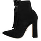 Dolce & Gabbana Black Jersey Stretch Ankle Booties Shoes